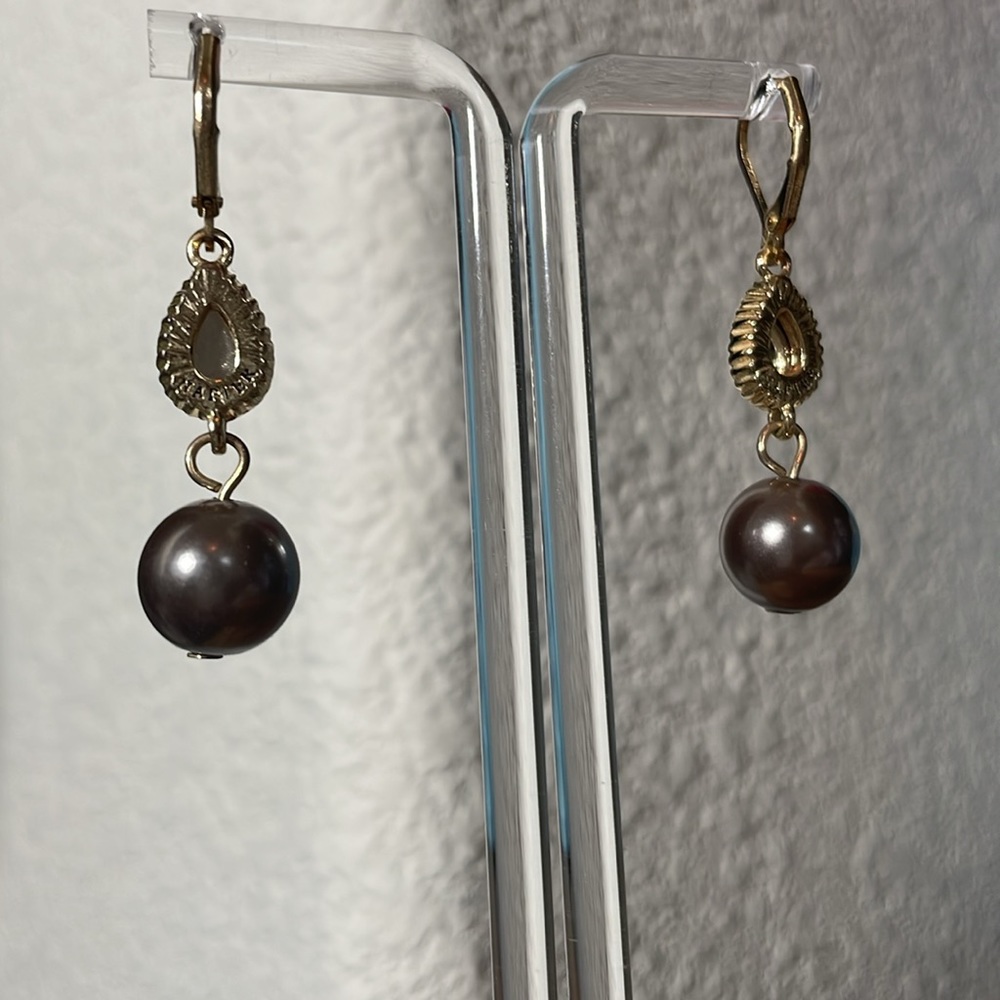 Napier Pearl Drop Earrings - Picture 5 of 6